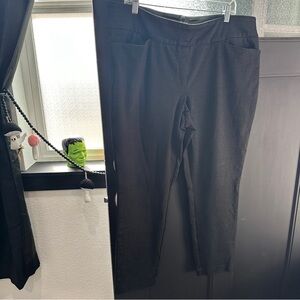 Dalia Patterned Black & Gray Stretchy Trousers Sz XXL
